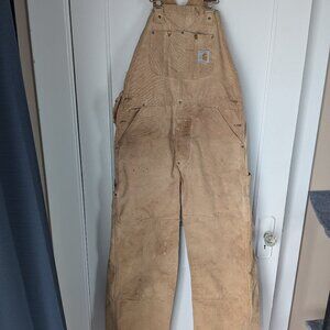 Vintage 1989 CARHARTT Relaxed Fit Duck unlined Bib Overalls 34x32 (30) 6FB USA